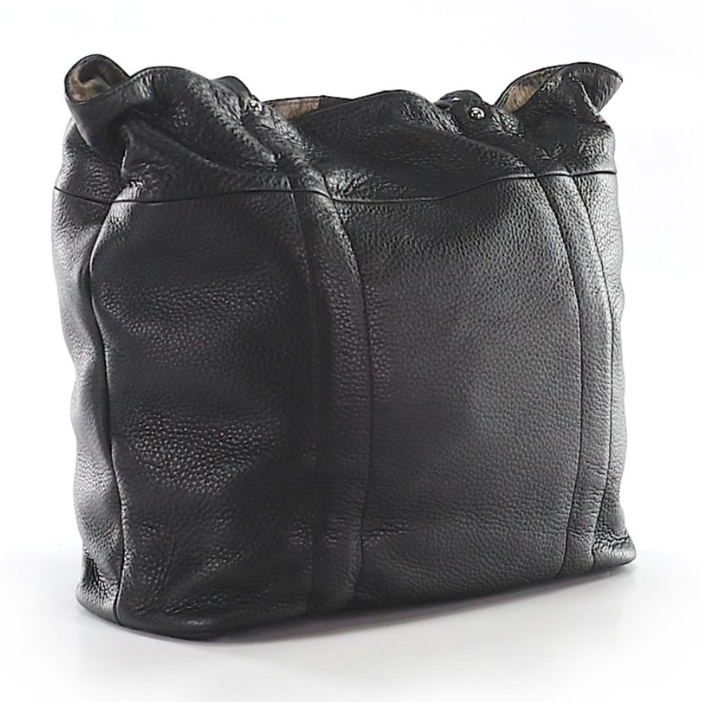 FURLA 100% Black Leather Tote Bag Pebbled Black